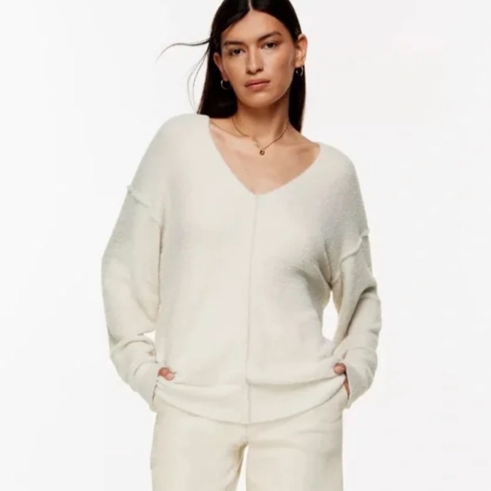 Aritzia | Wilfred Free |‎ Hush Knit V Neck Sweater Size XS Oversized